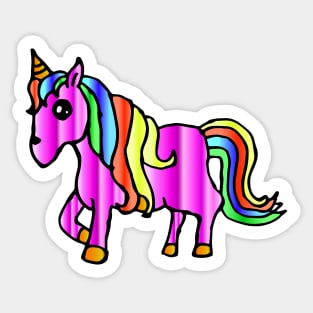 Rainbow unicorn seeks space Sticker